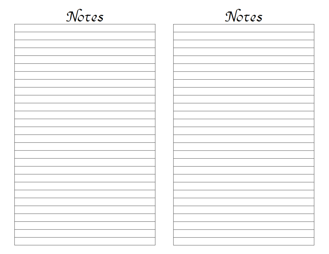 10 Notes – Pdf Printable Note Paper Templates Within Note Taking Template Word