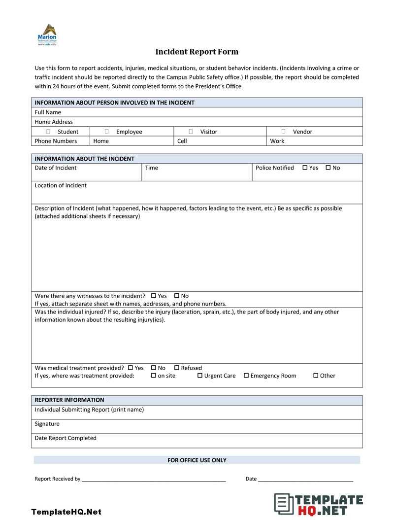 10 Tips For A Comprehensive Incident Report Sample Form Inside Office Incident Report Template