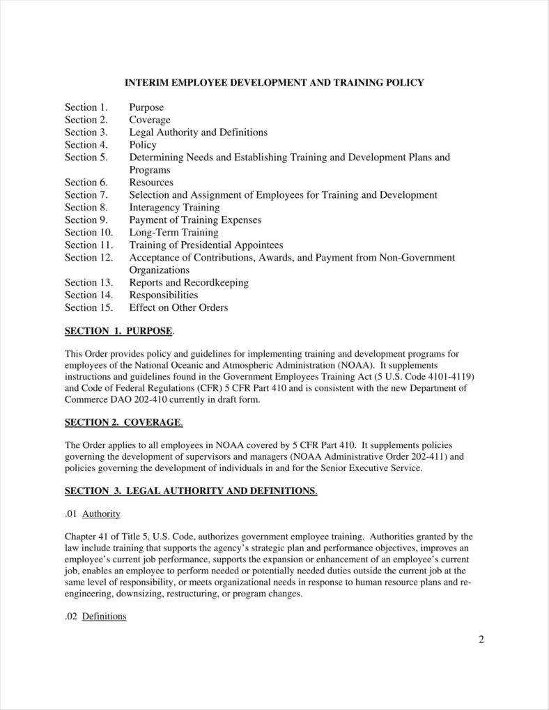 10+ Training Policy Templates Free Pdf Format Download In Training Documentation Template Word