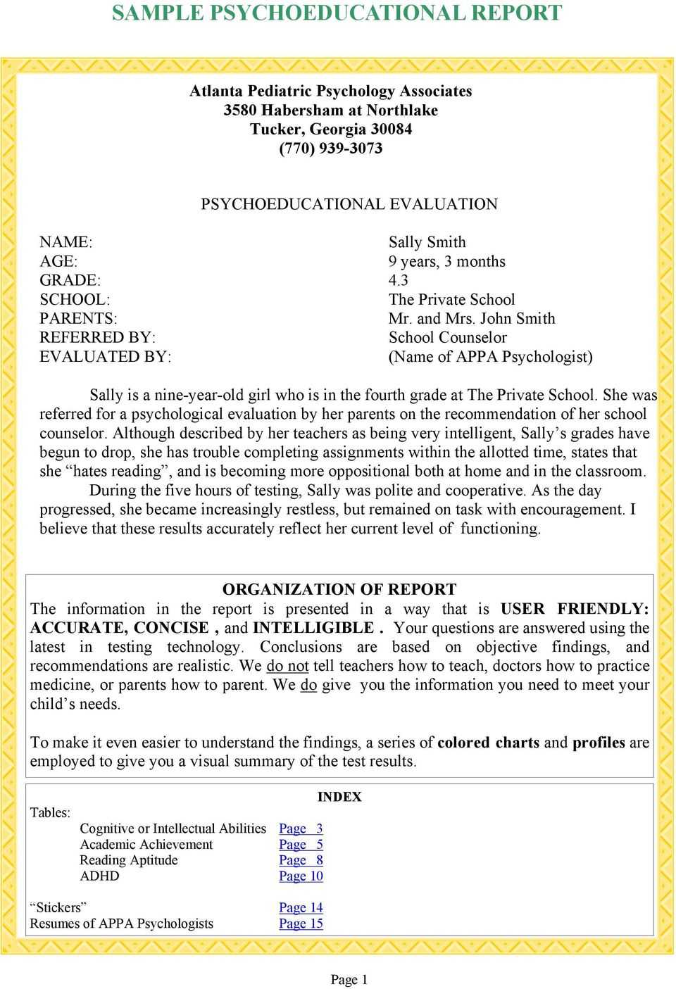 12 Psychological Assessment Report Example | Radaircars With Regard To School Psychologist Report Template