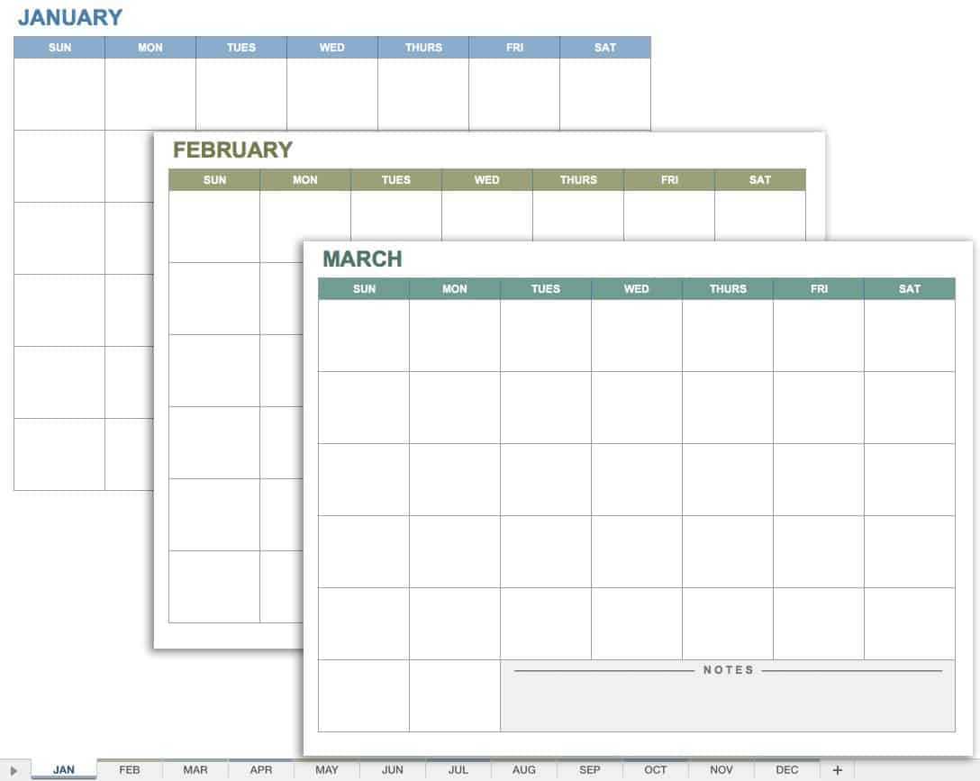15 Free Monthly Calendar Templates | Smartsheet With Regard To Blank Activity Calendar Template