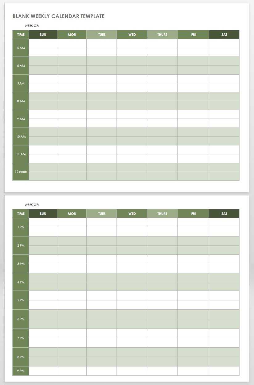 15 Free Weekly Calendar Templates | Smartsheet In Blank Scheme Of Work Template
