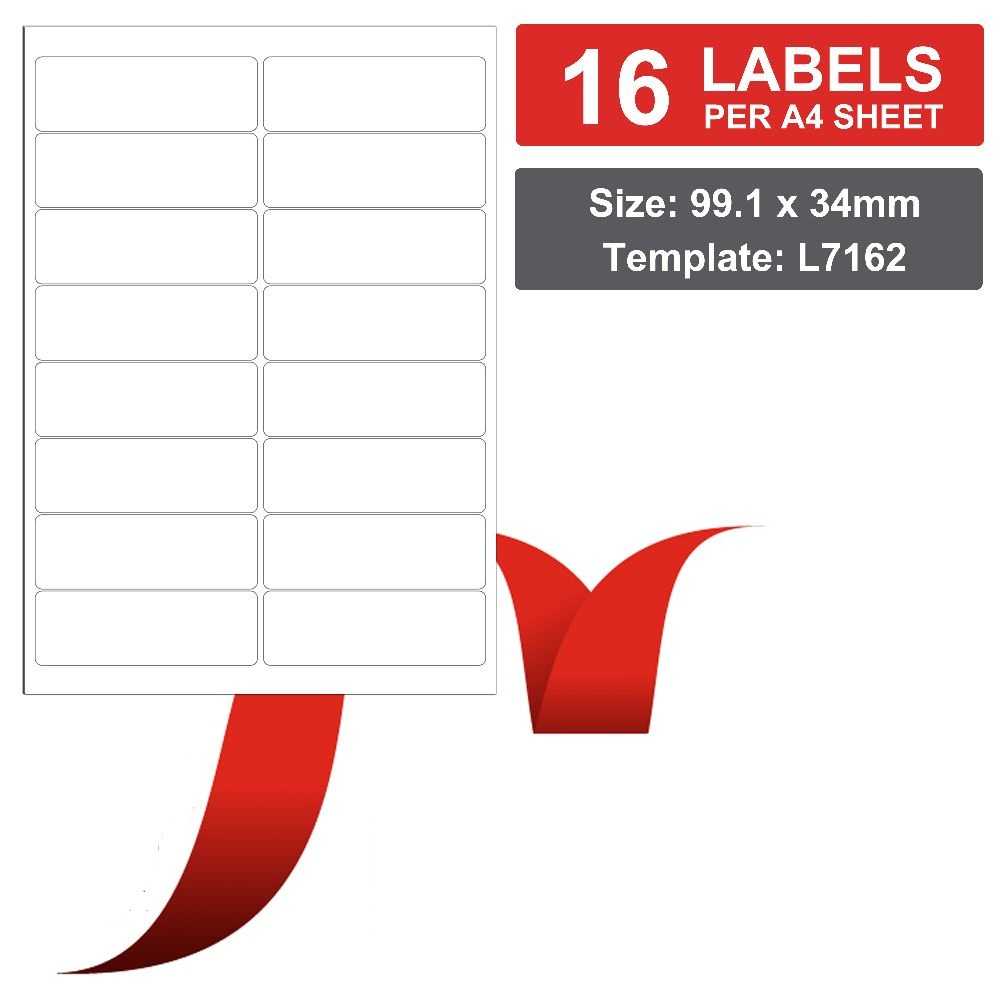 16 Labels Per A4 Sheet 99.1 X 34Mm – 100 Sheets Office Mailing Labels |  Inkmasters Intended For Word Label Template 16 Per Sheet A4