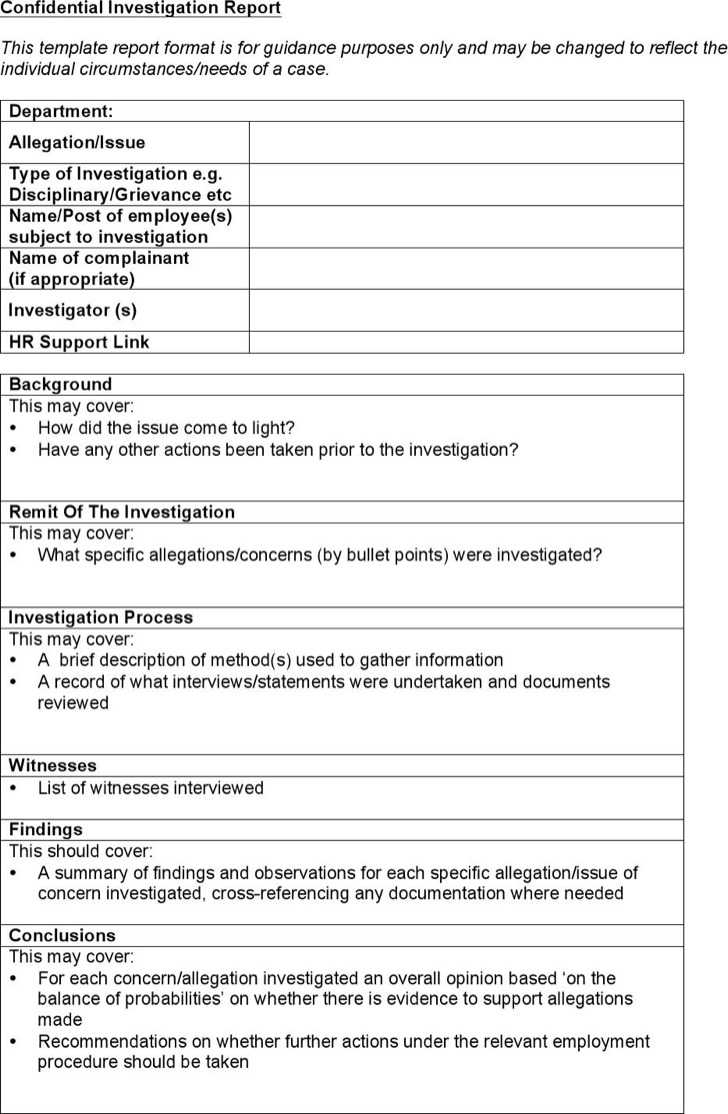 2+ Workplace Investigation Report Templates Free Download Throughout Workplace Investigation Report Template