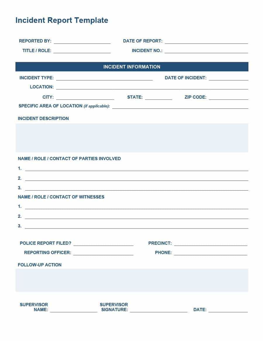 20+ Police Report Template & Examples [Fake / Real] ᐅ Inside Police Incident Report Template