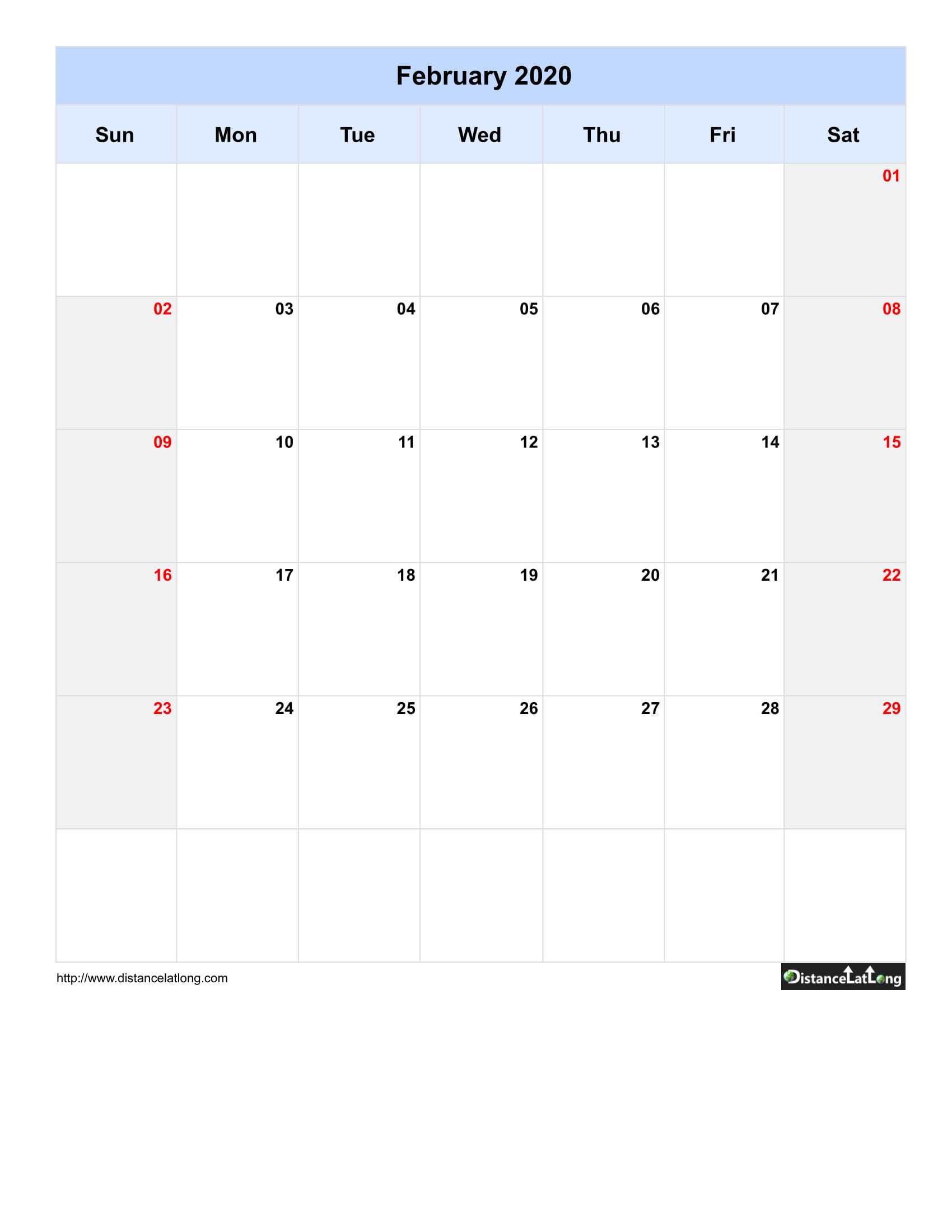 2020 Blank Calendar Blank Portrait Orientation Free Intended For Blank One Month Calendar Template