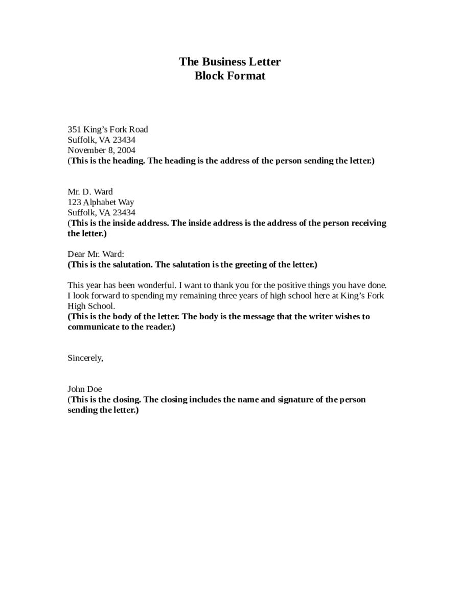 2020 Block Letter Format – Fillable, Printable Pdf & Forms Pertaining To Modified Block Letter Template Word