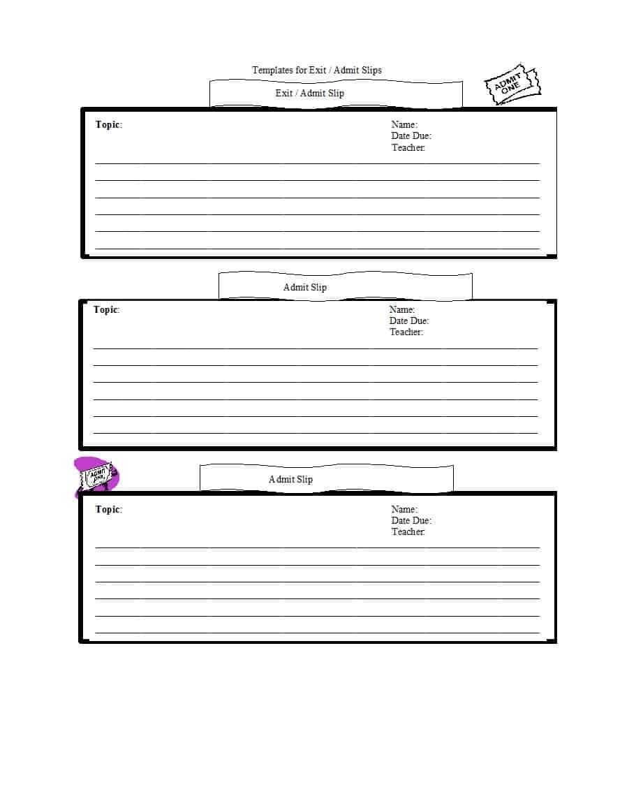 24 Printable Exit Ticket Templates (Word & Pdf) ᐅ Templatelab Intended For Editable Blank Check Template