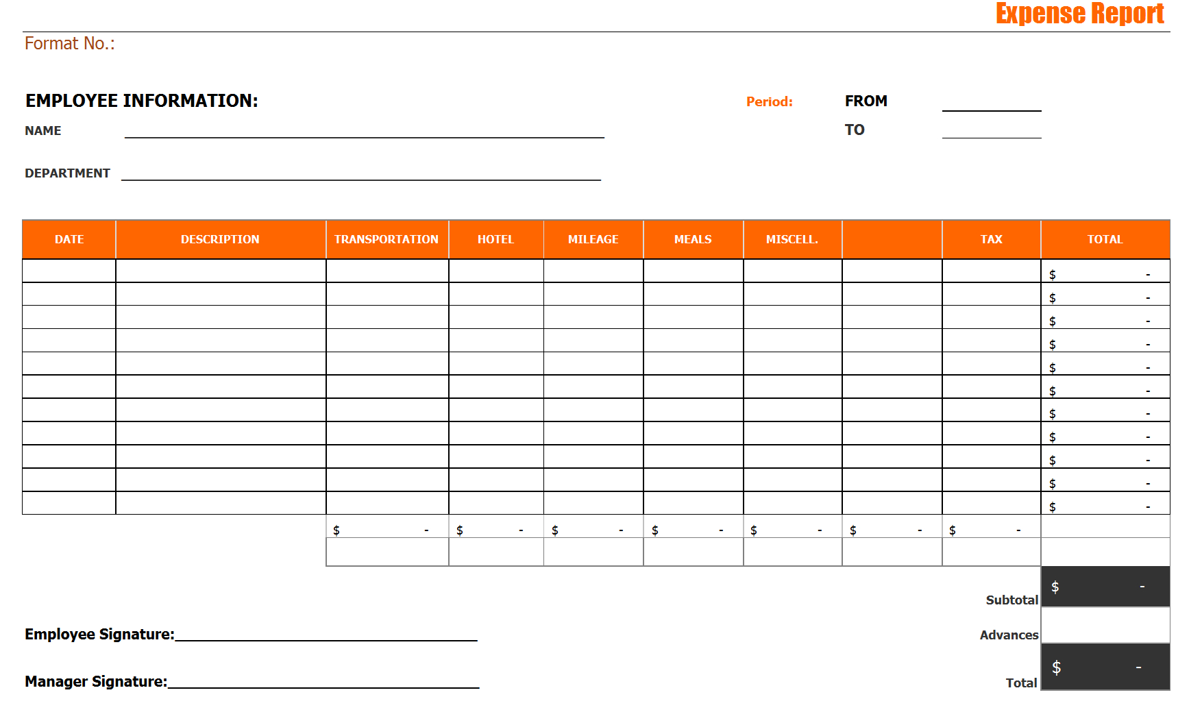 28+ Expense Report Templates – Word Excel Formats With Expense Report Spreadsheet Template