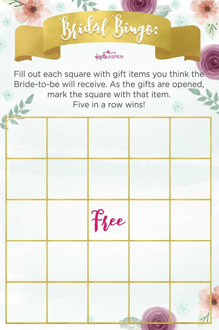 3 Exciting Bridal Shower Games + Printables! – Kate Aspen With Blank Bridal Shower Bingo Template
