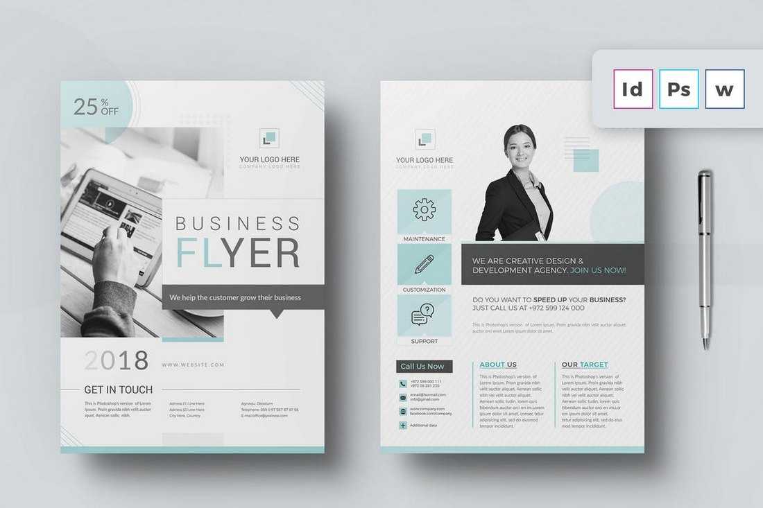 30+ Best Microsoft Word Brochure Templates – Creative Touchs Throughout Free Business Flyer Templates For Microsoft Word
