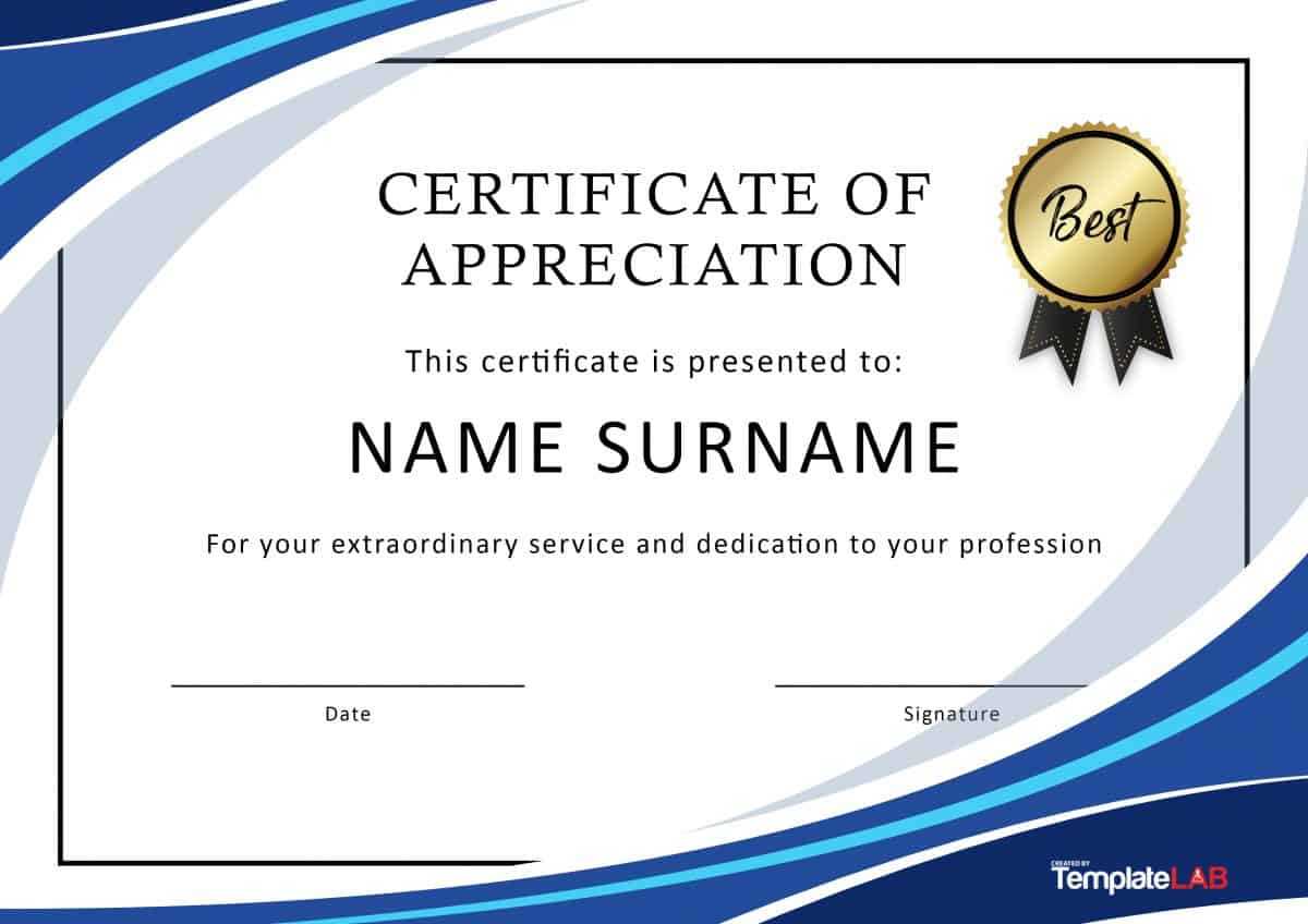 30 Free Certificate Of Appreciation Templates And Letters In Blank Certificate Templates Free Download