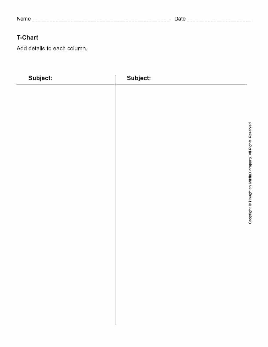 30 Printable T Chart Templates & Examples – Template Archive Pertaining To T Chart Template For Word