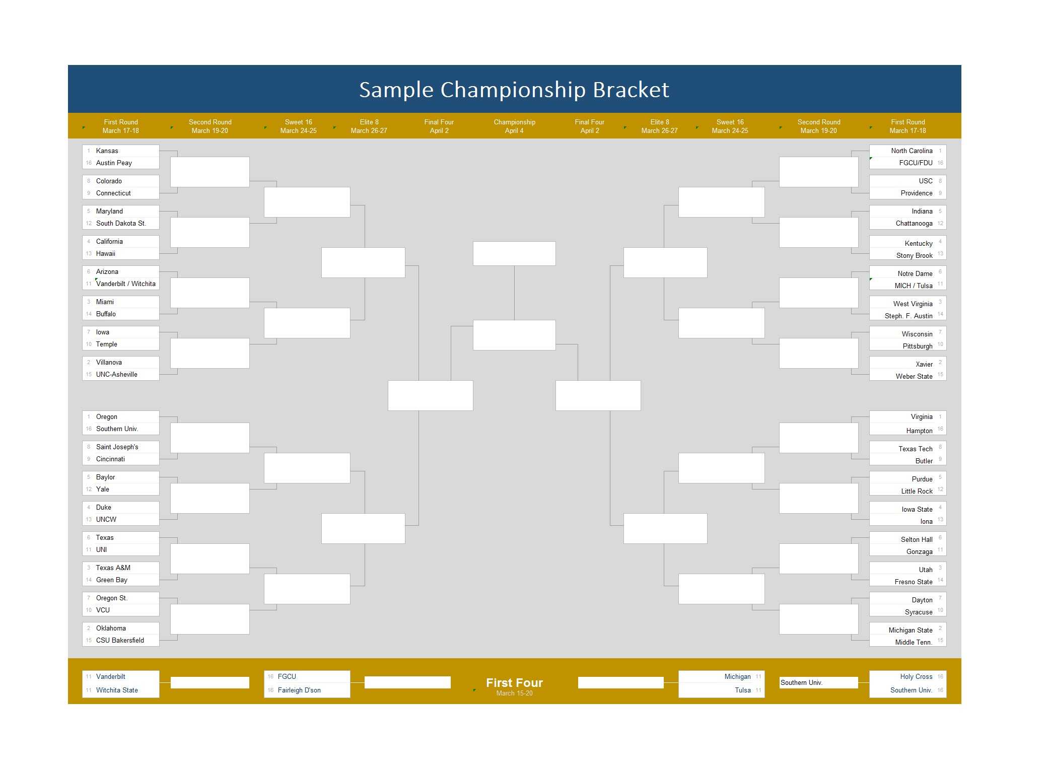 34 Blank Tournament Bracket Templates (&100% Free) ᐅ Intended For Blank Word Wall Template Free