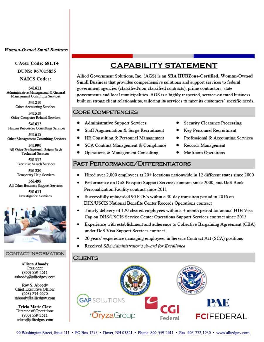 39 Effective Capability Statement Templates (+ Examples) ᐅ With Capability Statement Template Word