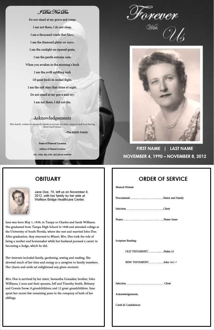 39+ Obituary Templates Download [Editable & Professional] Within Obituary Template Word Document