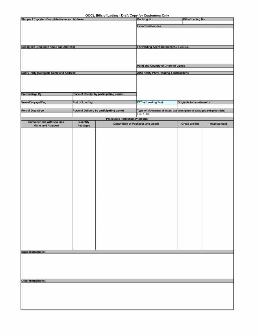40 Free Bill Of Lading Forms & Templates ᐅ Templatelab Intended For Blank Bol Template