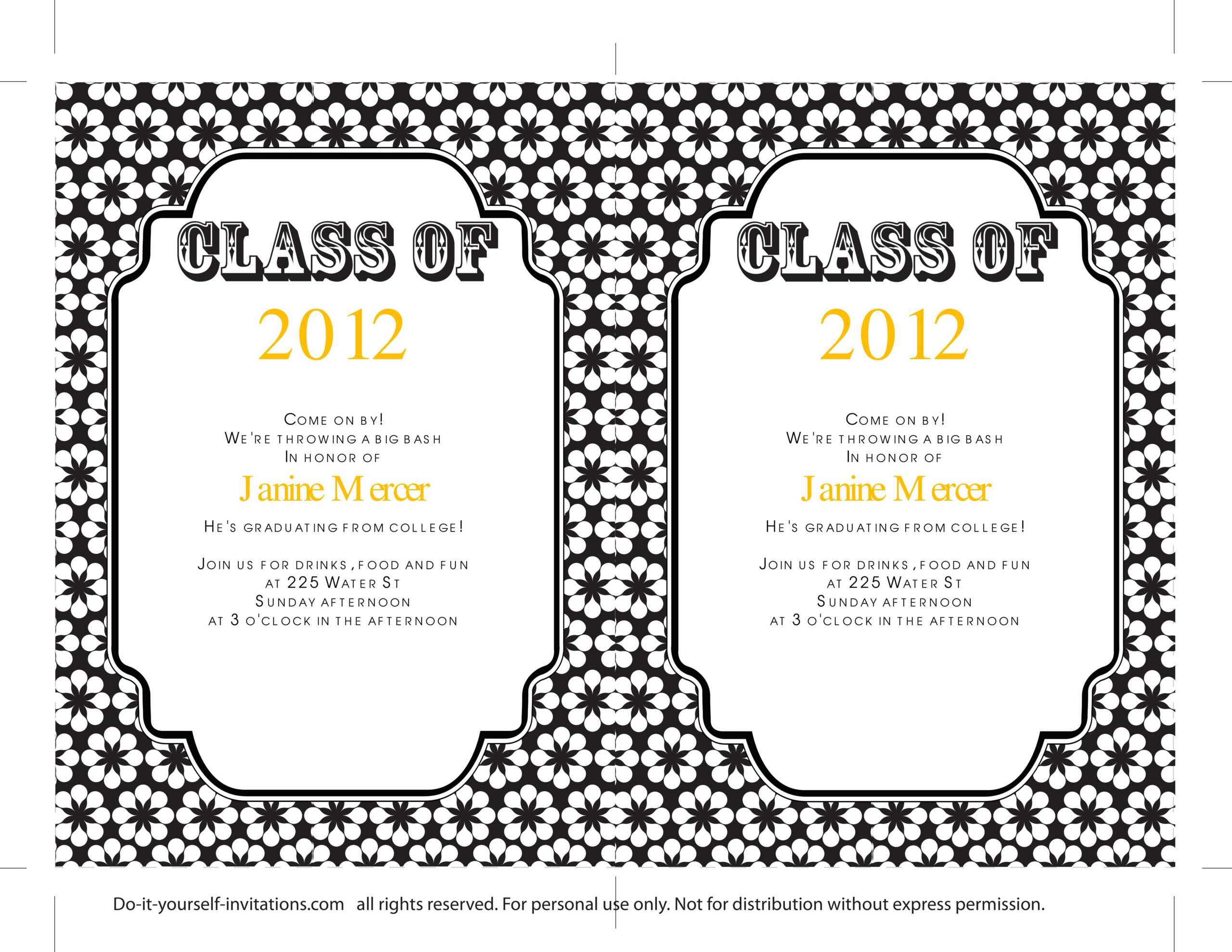 40+ Free Graduation Invitation Templates ᐅ Templatelab In Free Graduation Invitation Templates For Word