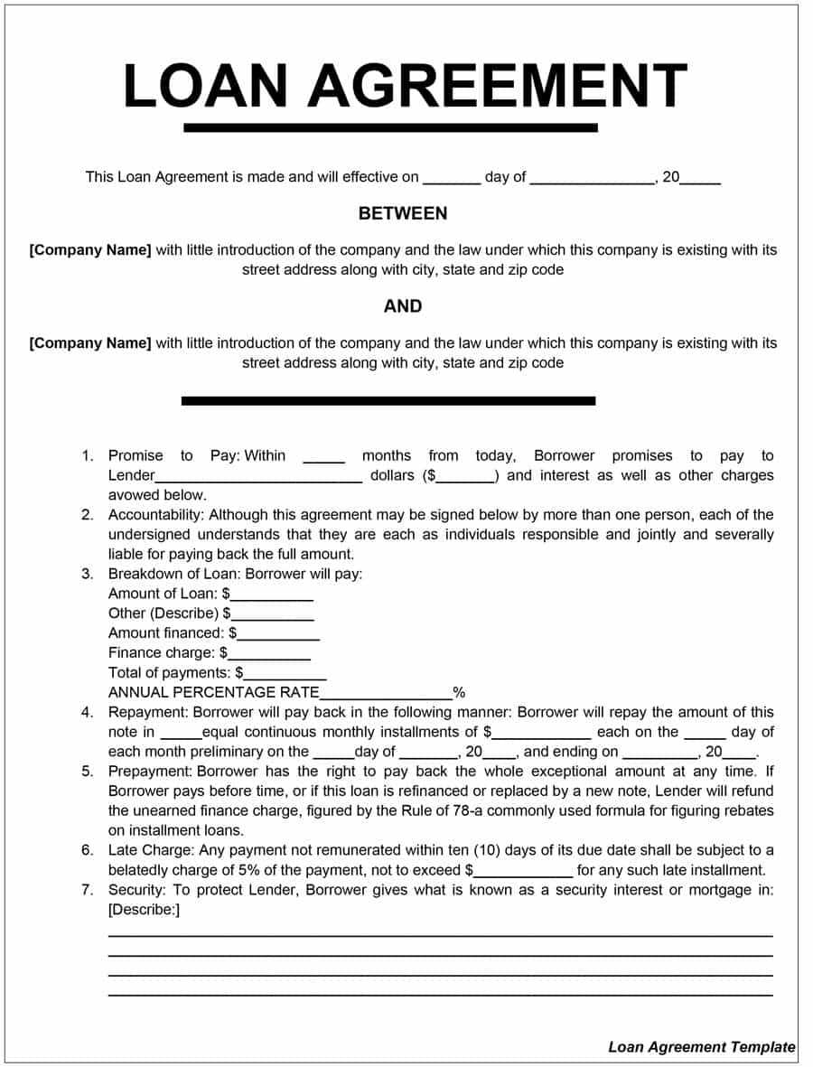 40+ Free Loan Agreement Templates [Word & Pdf] ᐅ Templatelab For Blank Legal Document Template