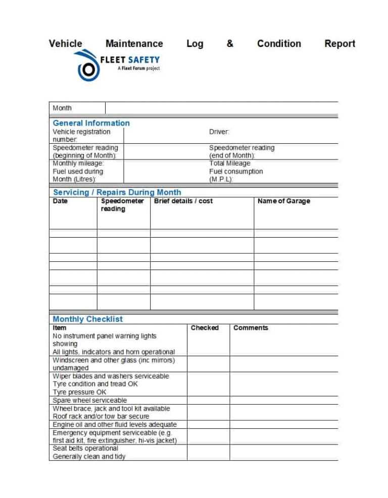 40 Printable Vehicle Maintenance Log Templates ᐅ Templatelab in Machine ...