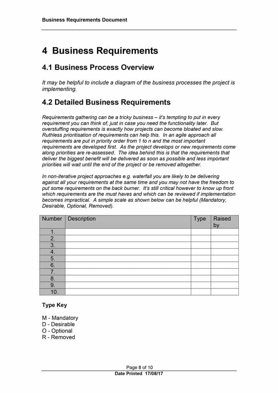 40+ Simple Business Requirements Document Templates ᐅ Inside Report Requirements Template