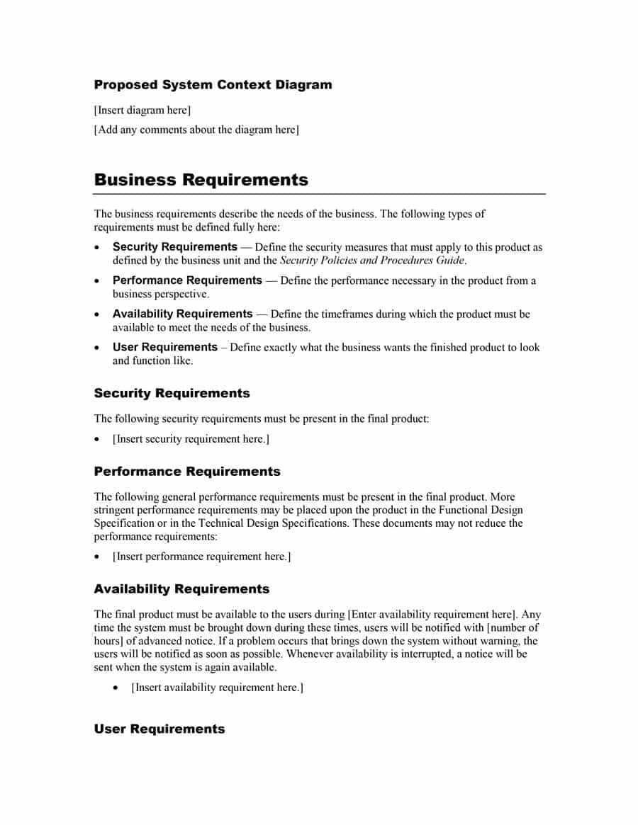 40+ Simple Business Requirements Document Templates ᐅ Intended For Product Requirements Document Template Word