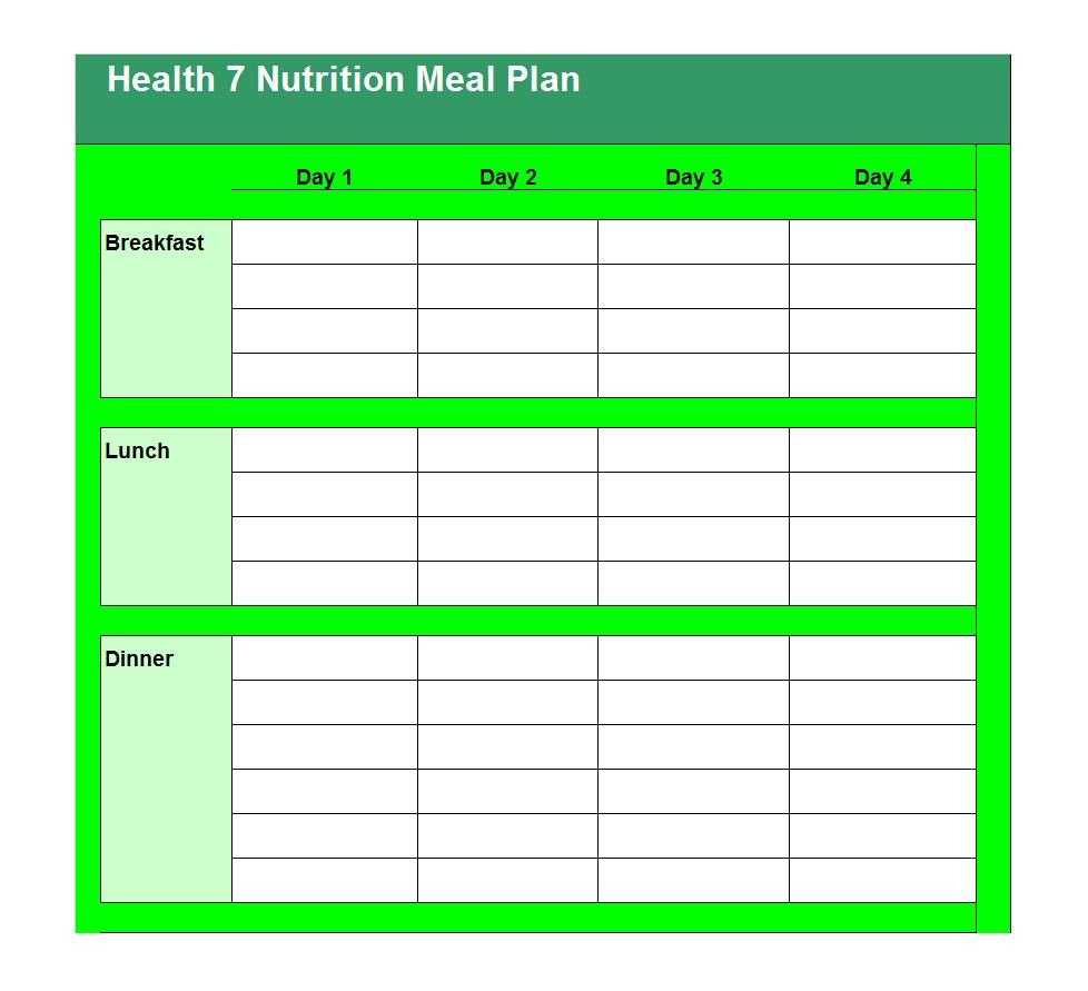 40+ Weekly Meal Planning Templates ᐅ Templatelab For Menu Planning Template Word