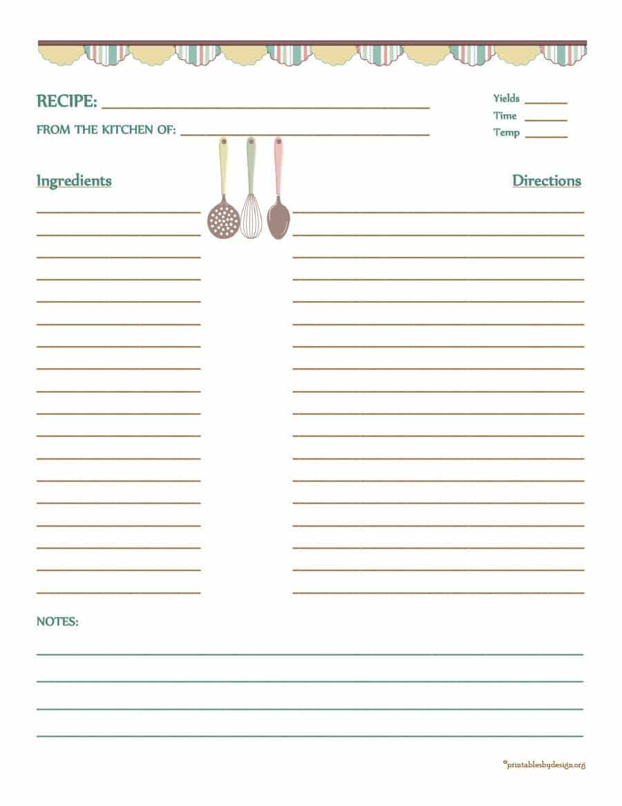 44 Perfect Cookbook Templates [+Recipe Book & Recipe Cards] With Full Page Recipe Template For Word