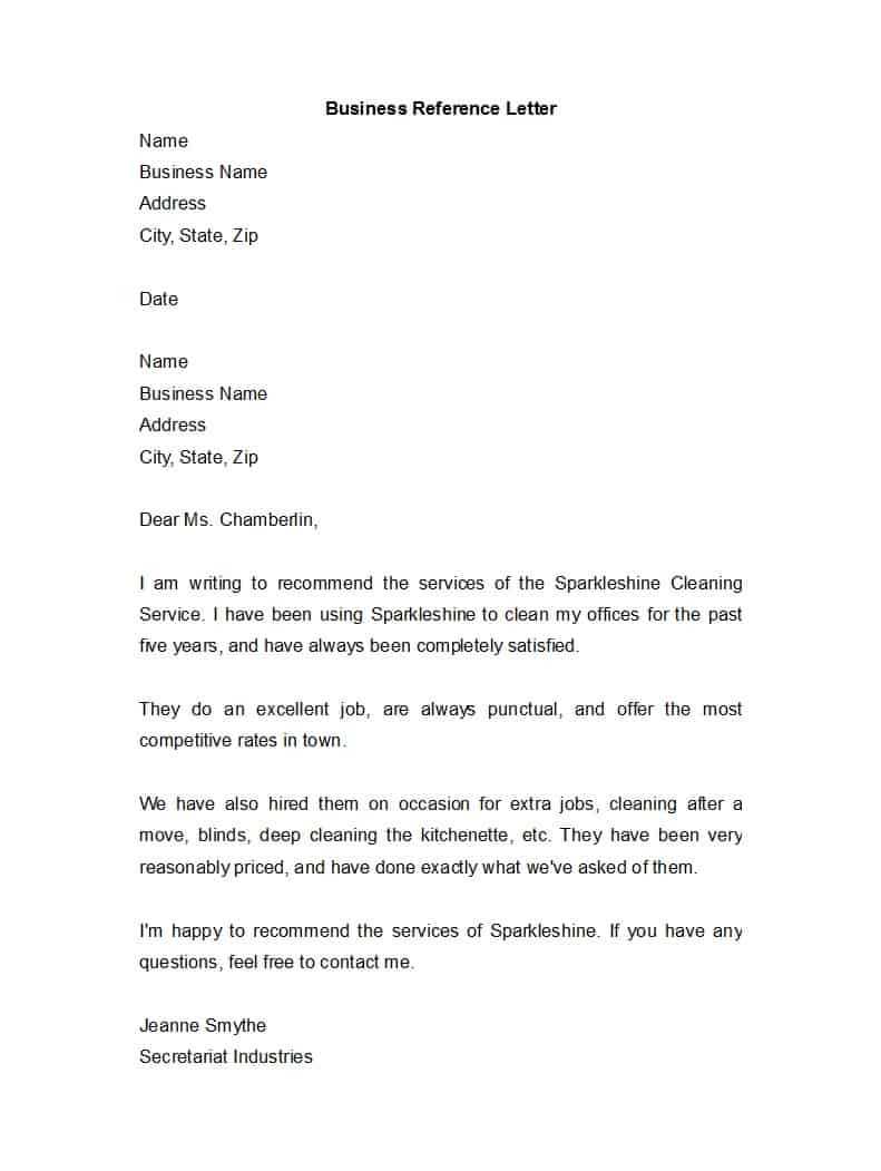 8 Professional Reference Letter Template Word - Perfect Template Ideas