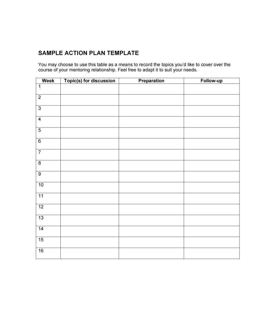 45 Free Action Plan Templates (Corrective, Emergency, Business) Regarding Work Plan Template Word