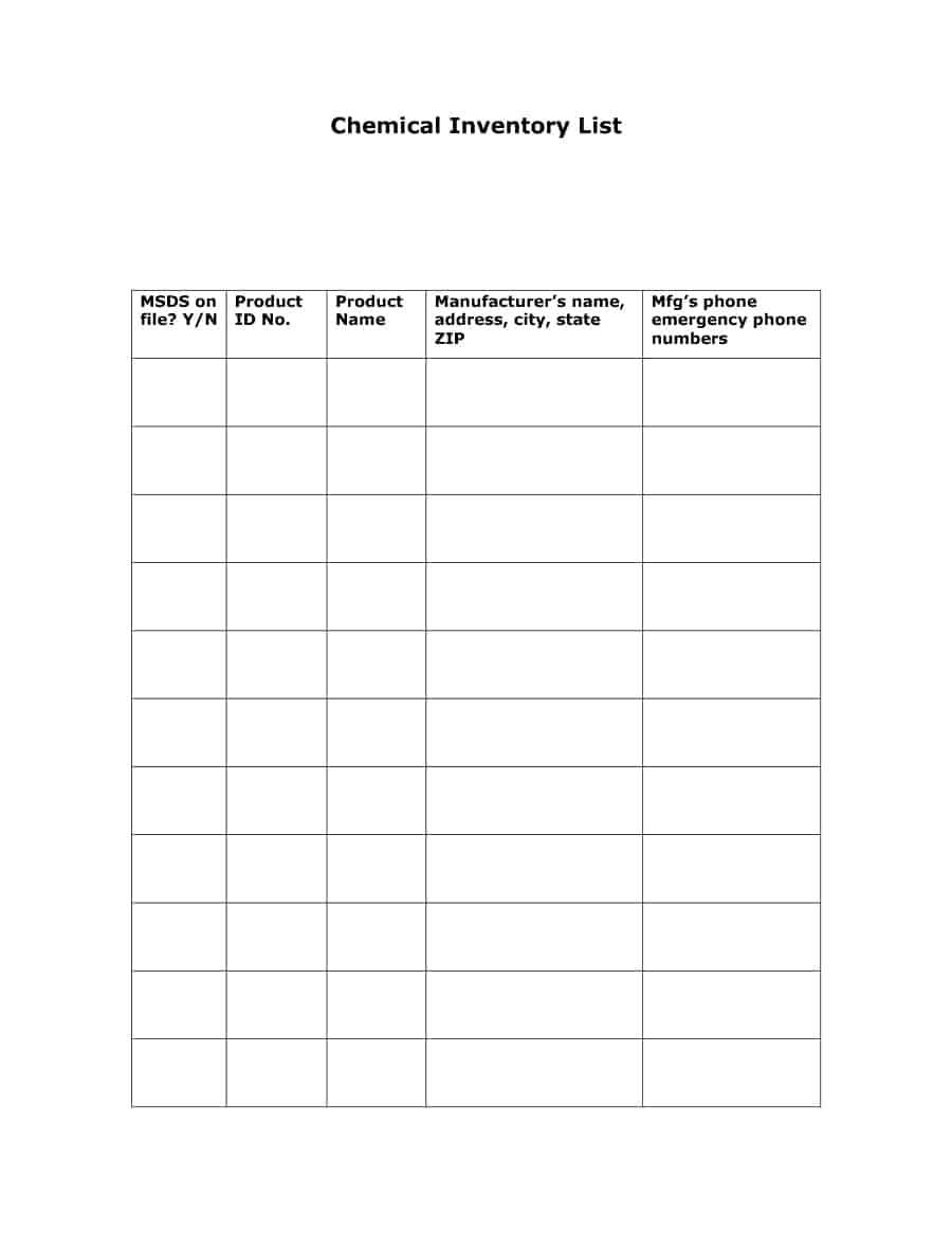 45 Printable Inventory List Templates [Home, Office, Moving] Throughout Blank Table Of Contents Template Pdf