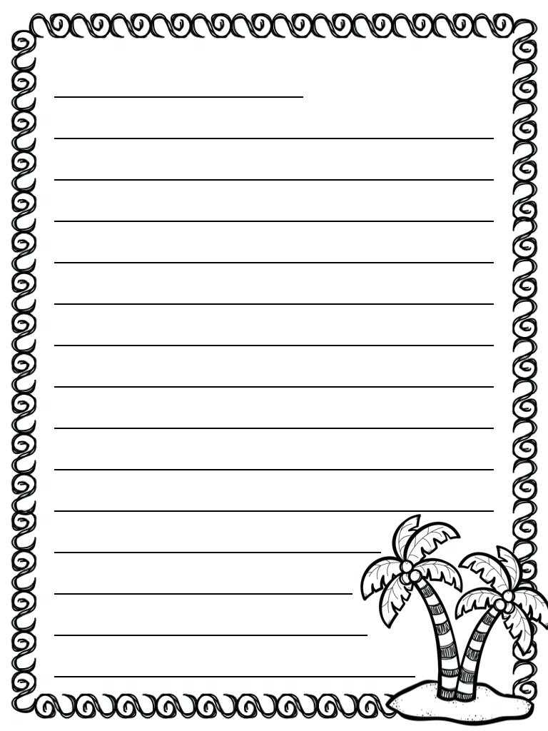 48 Pretty Letter Writing Paper | Kittybabylove Regarding Blank Letter Writing Template For Kids