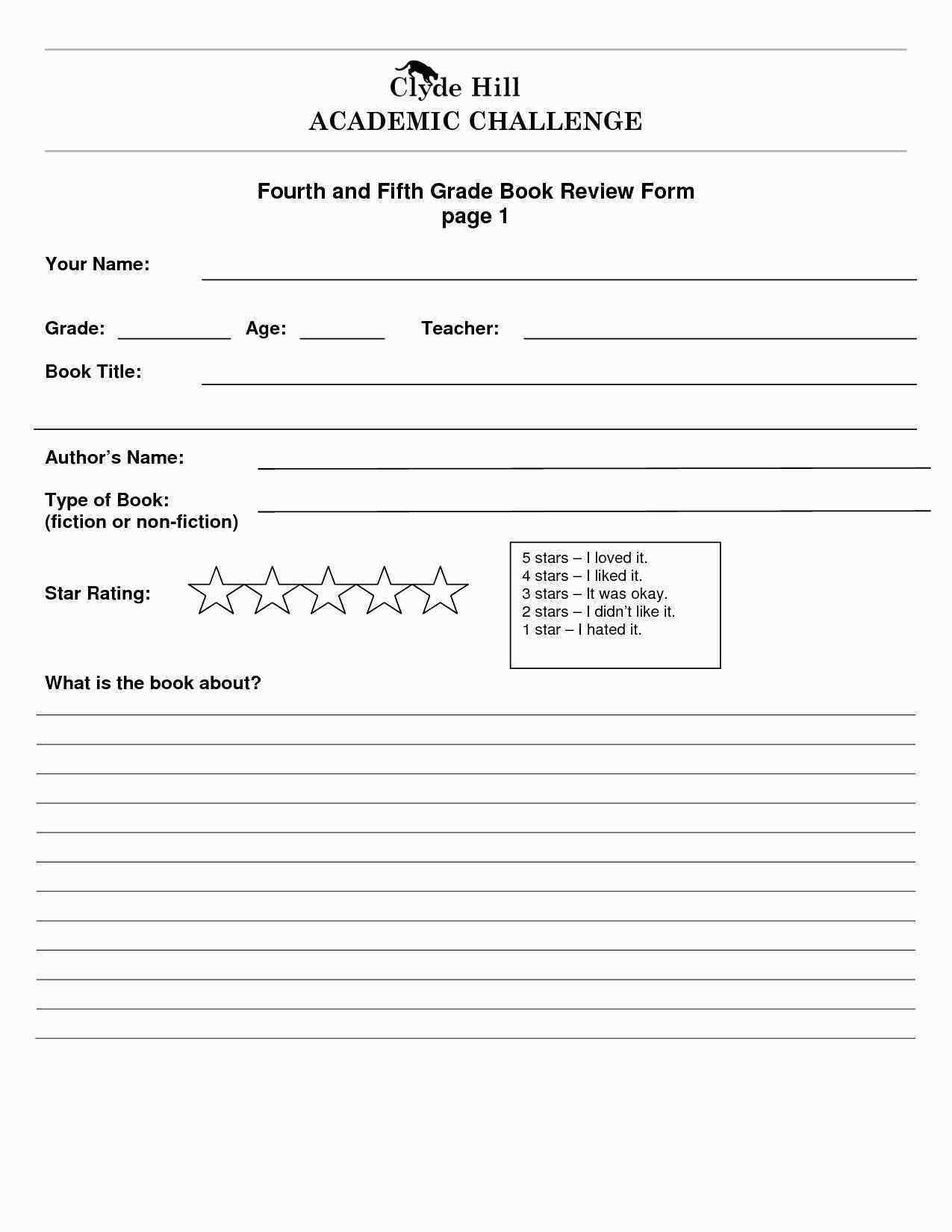 4Th Grade Book Report Worksheets | Printable Worksheets And Inside First Grade Book Report Template