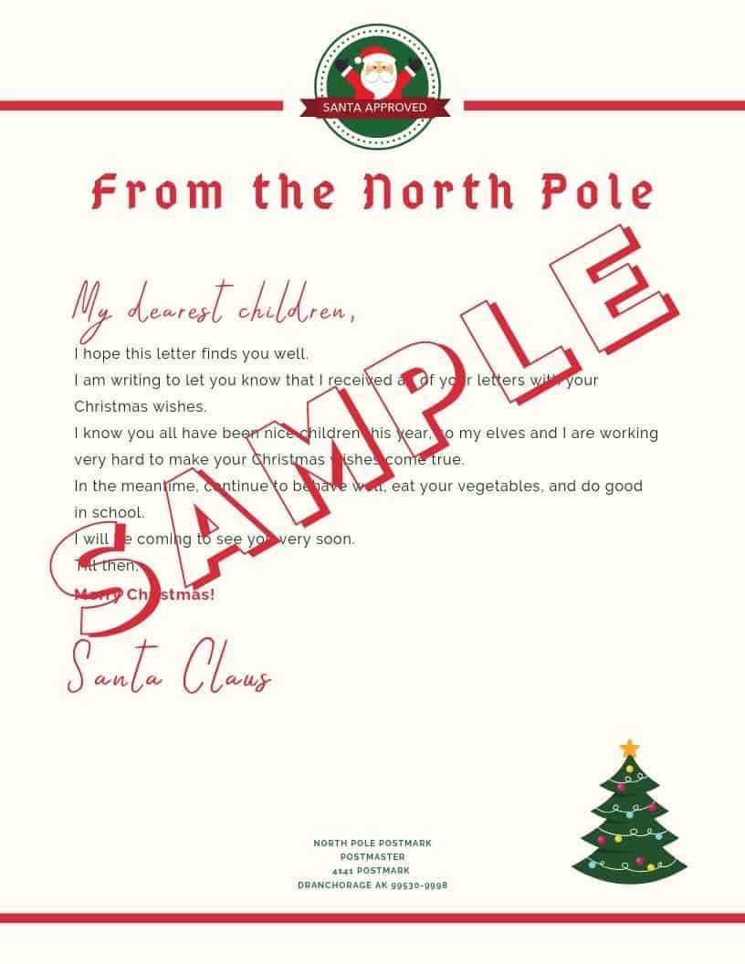 5 Letter To Santa Template Printables (Downloadable Pdf) With Blank Letter From Santa Template