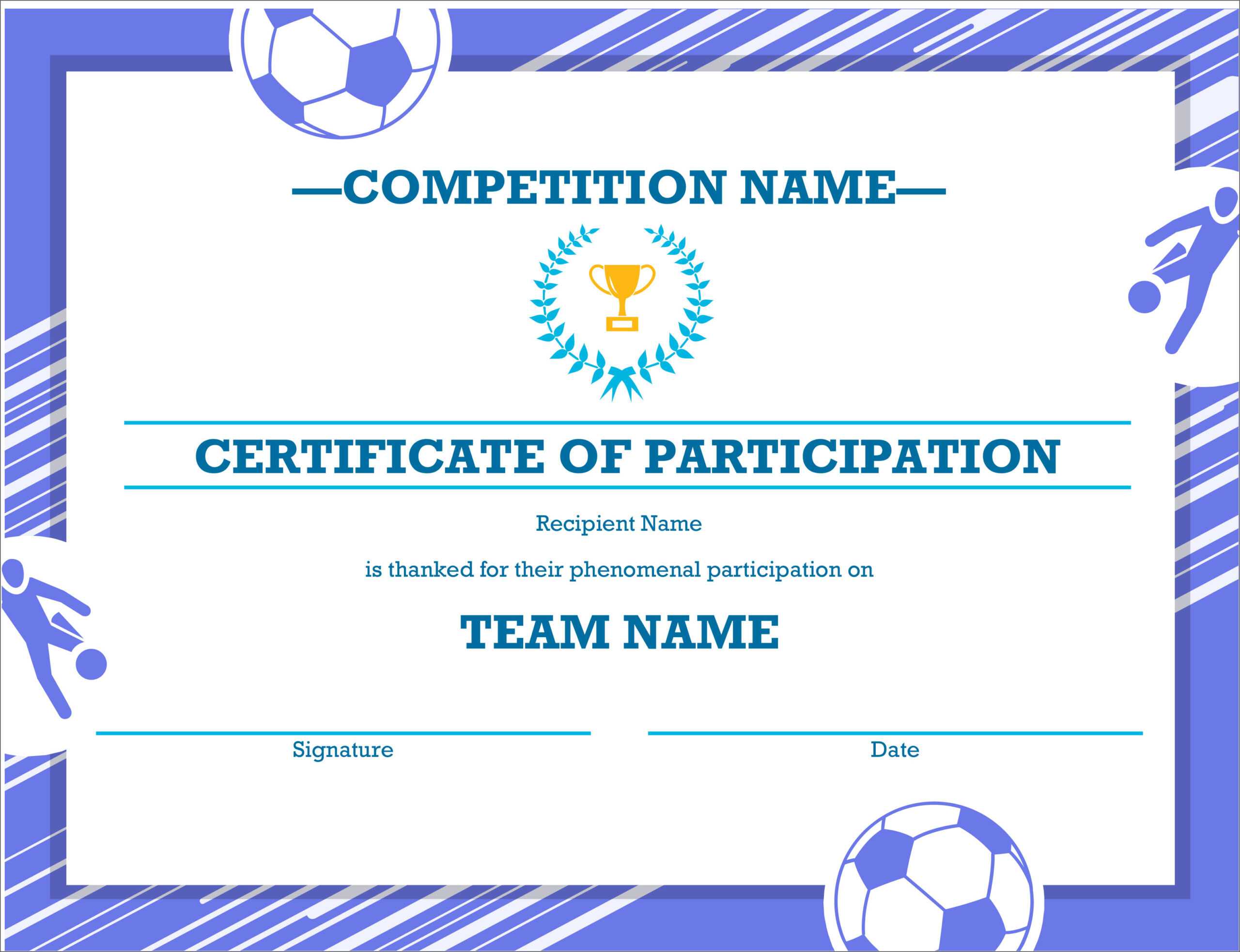 50 Free Creative Blank Certificate Templates In Psd Pertaining To Soccer Certificate Templates For Word