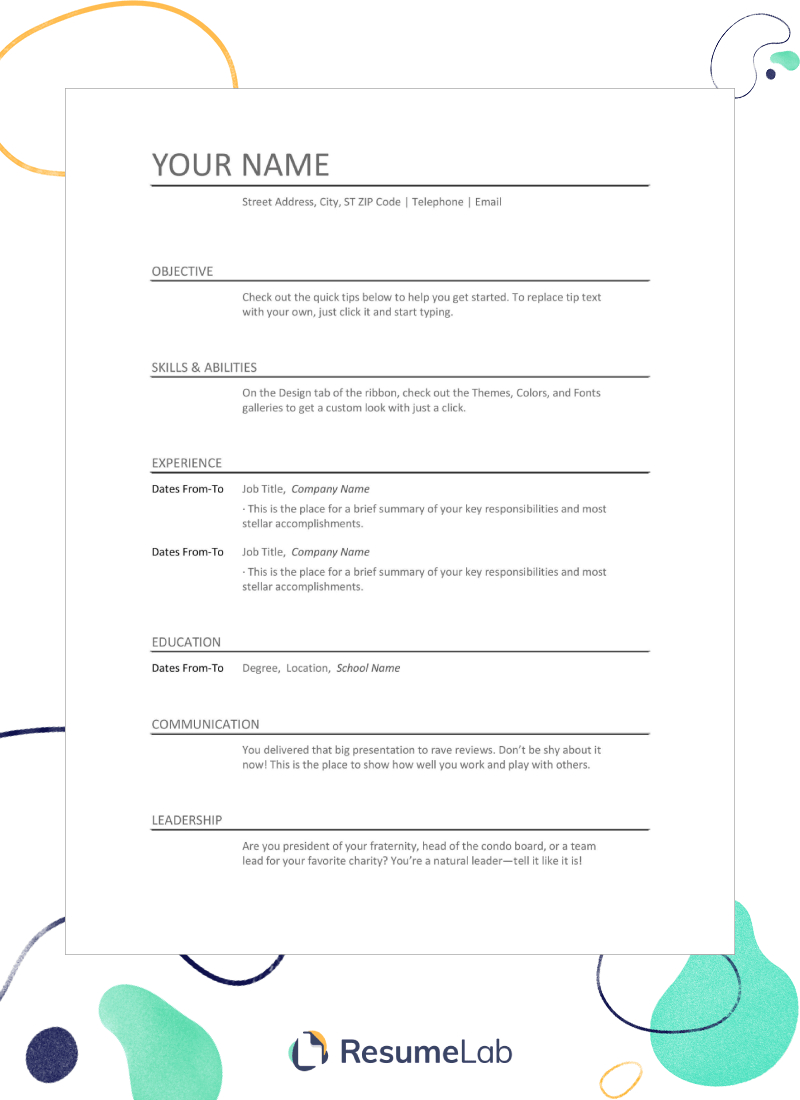 50+ Free Resume Templates For Microsoft Word To Download Throughout Free Blank Cv Template Download