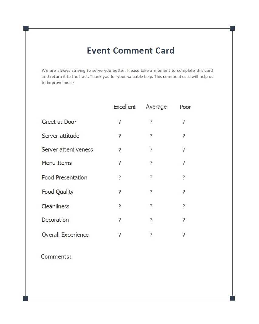 50 Printable Comment Card & Feedback Form Templates ᐅ In Fake College Report Card Template