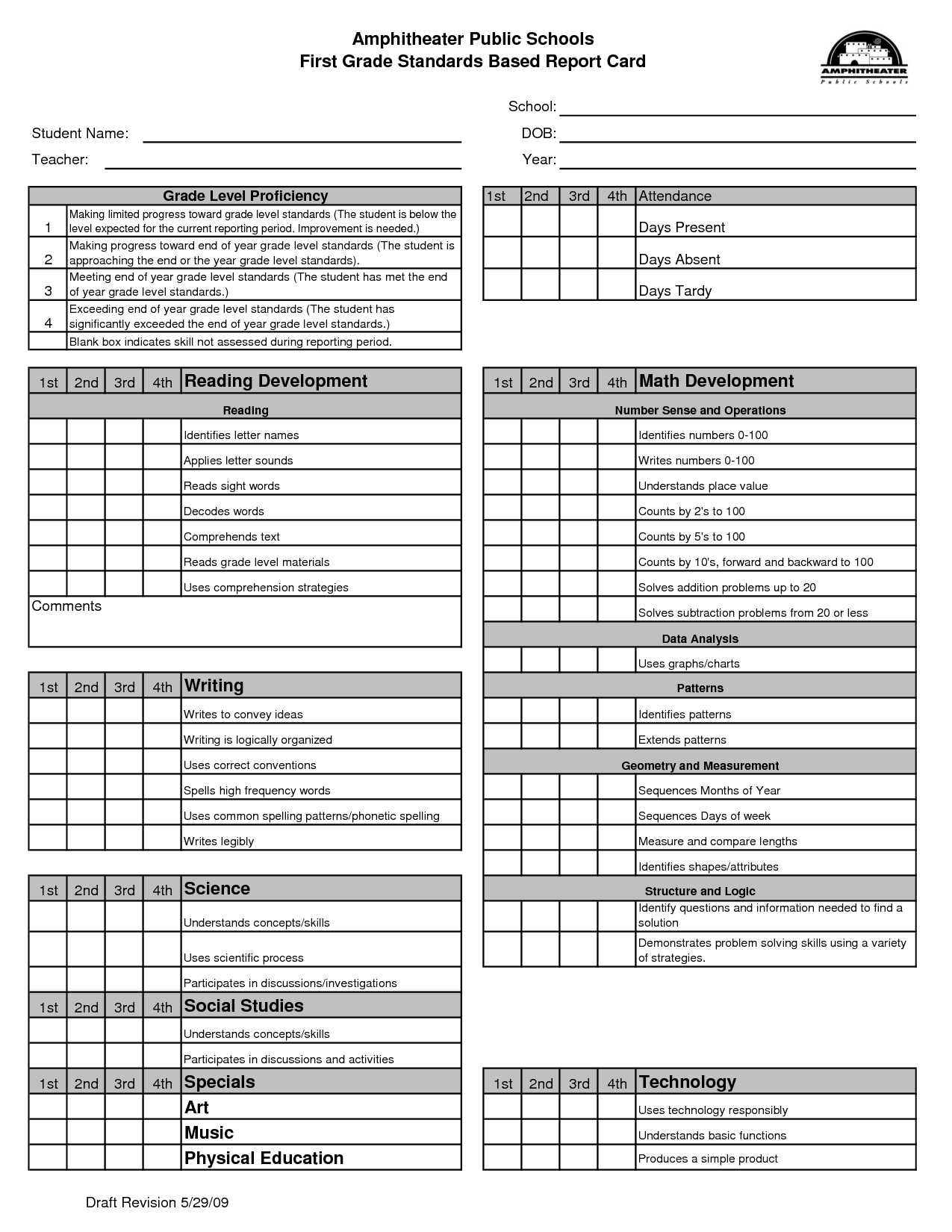 59 Standard Report Card Template For Secondary School For With Report Card Format Template