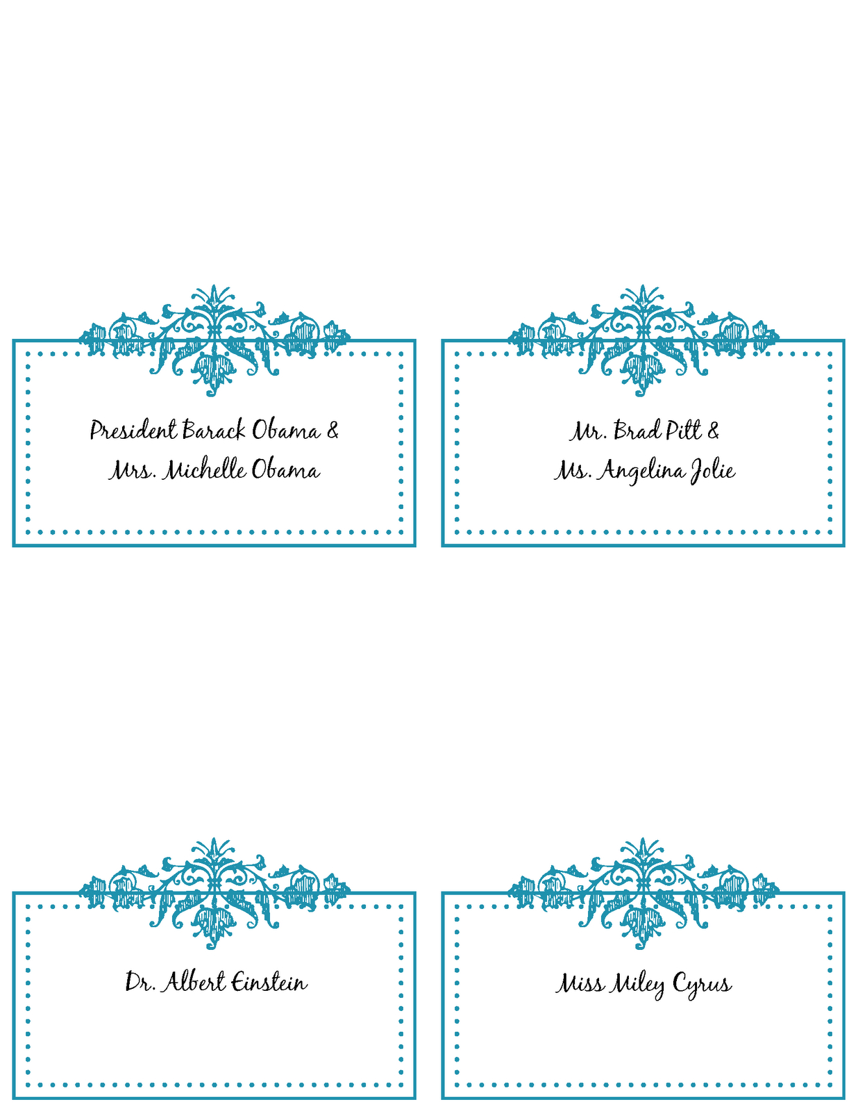 6 Best Images Of Free Printable Wedding Place Cards - Free With Regard To Wedding Place Card Template Free Word