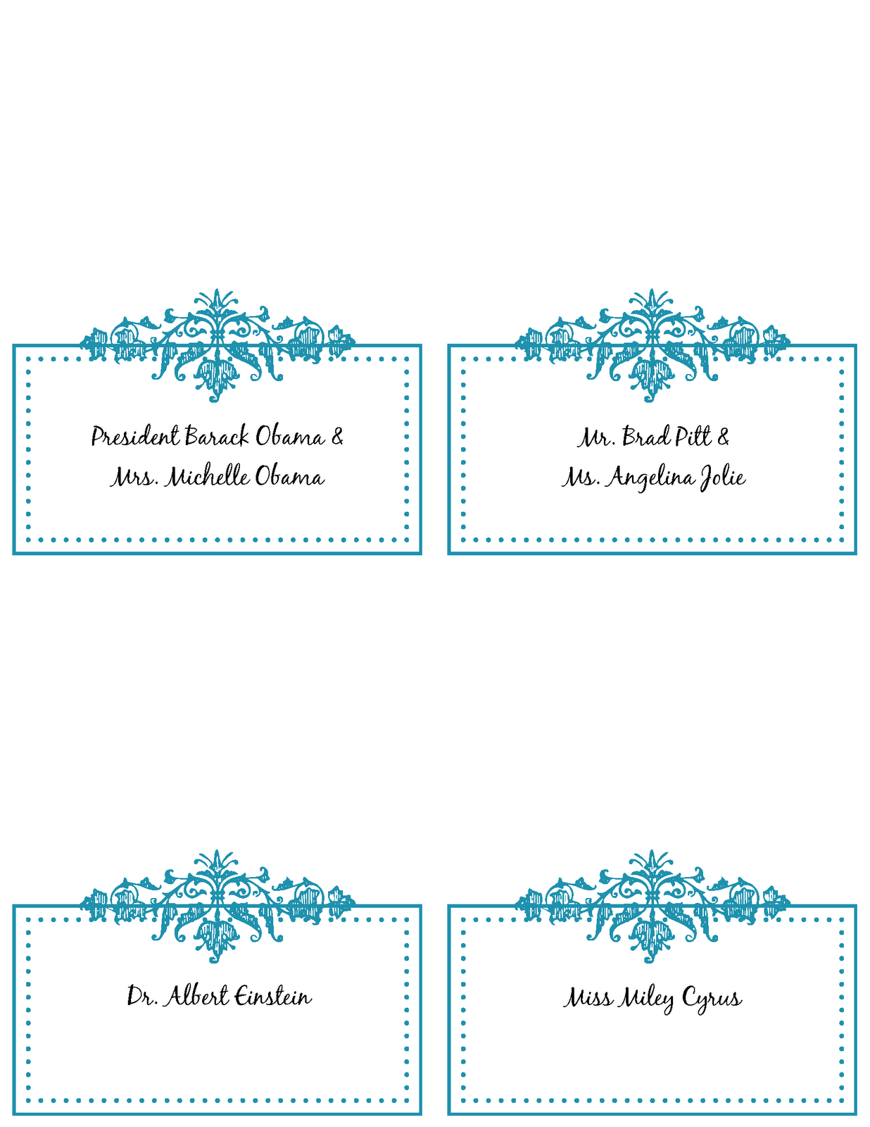 6 Best Images Of Free Printable Wedding Place Cards – Free With Regard To Wedding Place Card Template Free Word