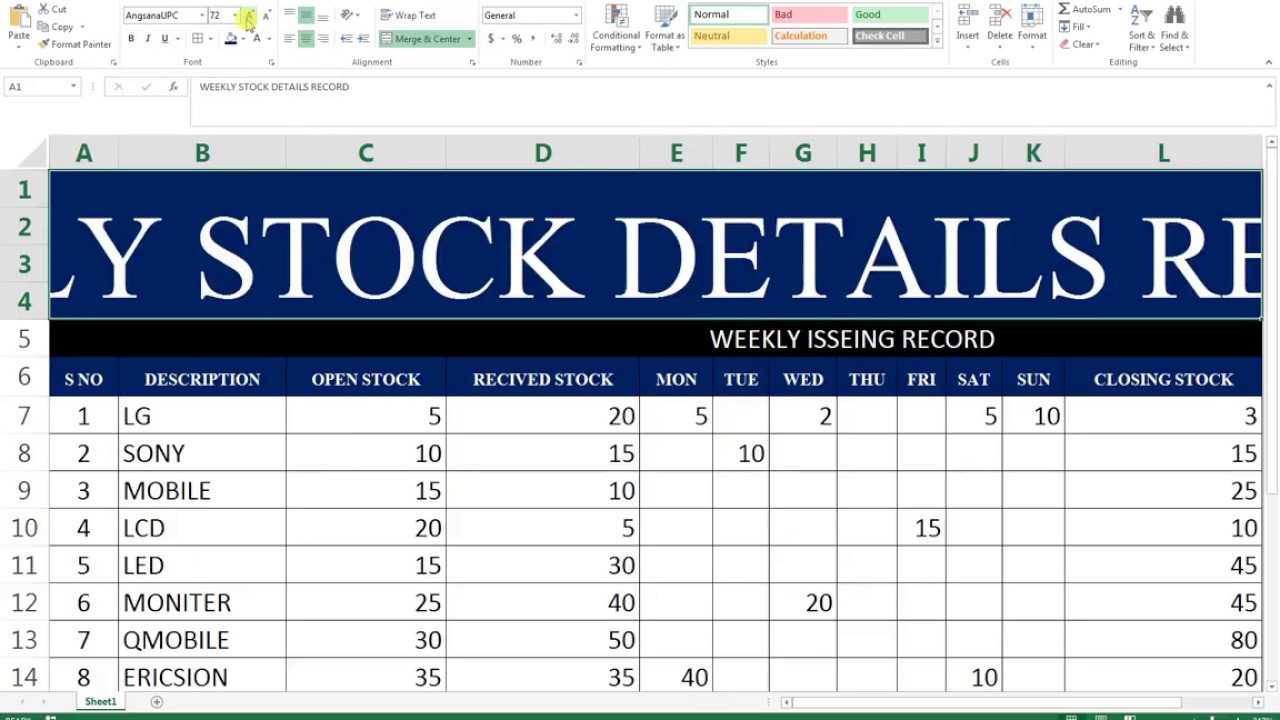 #68 How To Make Maintain Stocks Report In Ms Excel With Regard To Stock Report Template Excel
