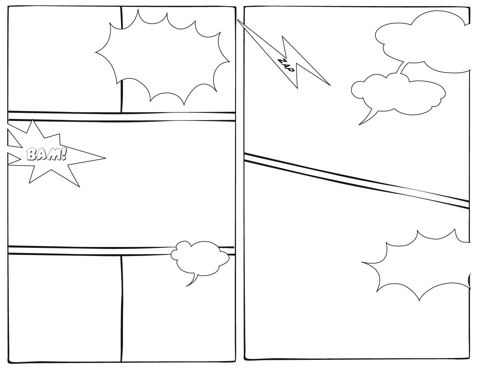 7 Best Images Of Printable Comic Book Layout Template Intended For Printable Blank Comic Strip Template For Kids