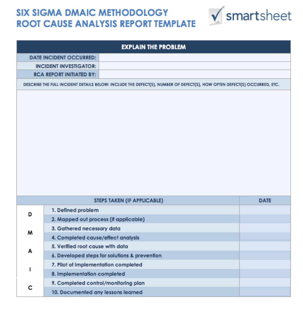 7 Free Root Cause Analysis Templates (& How To Use Them) In Dmaic Report Template