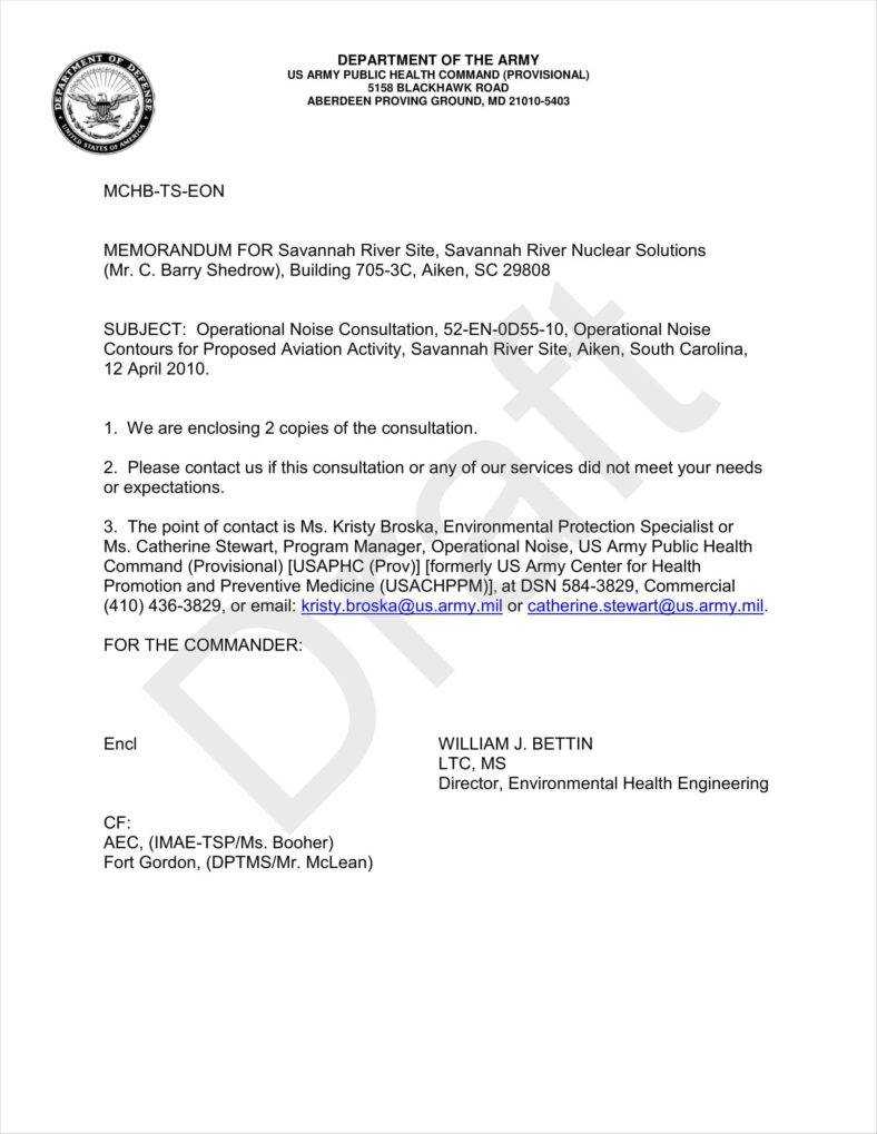 9+ Army Letterhead Templates | Free Samples, Examples Within Army Memorandum Template Word