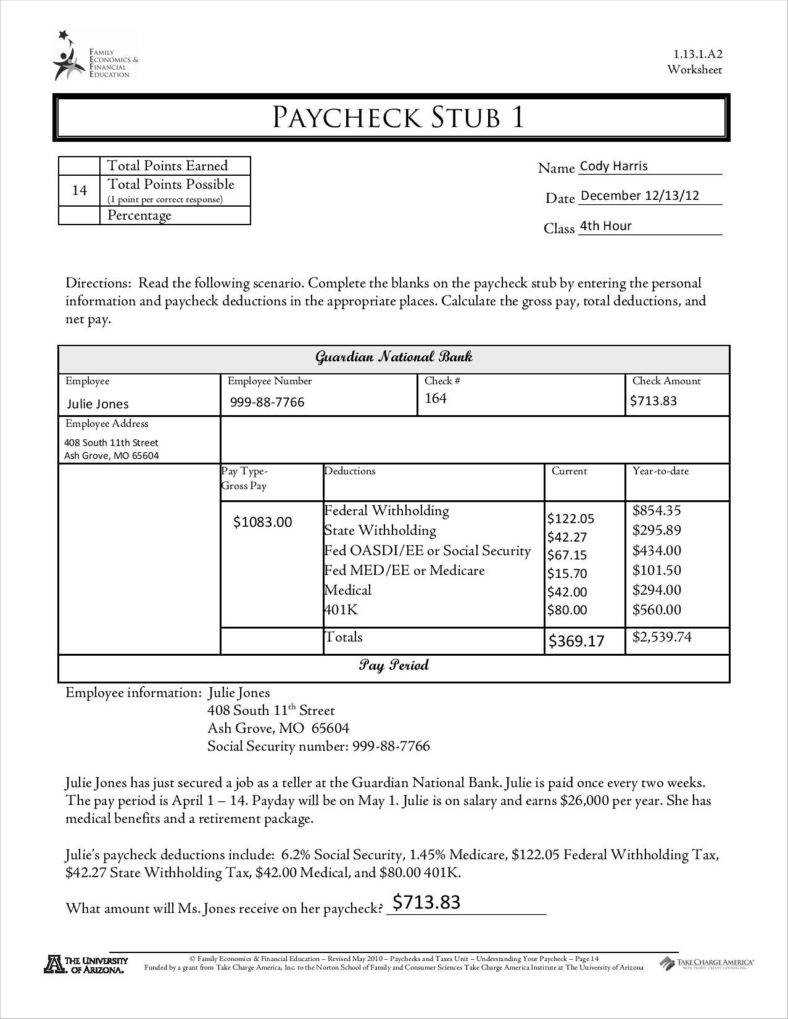9+ Free Pay Stub Templates Word, Pdf, Excel Format Download In Free Pay Stub Template Word