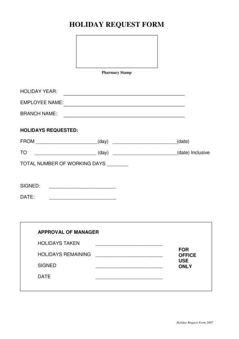 9+ Holiday Request Form Templates – Pdf, Doc | Free With Check Request Template Word