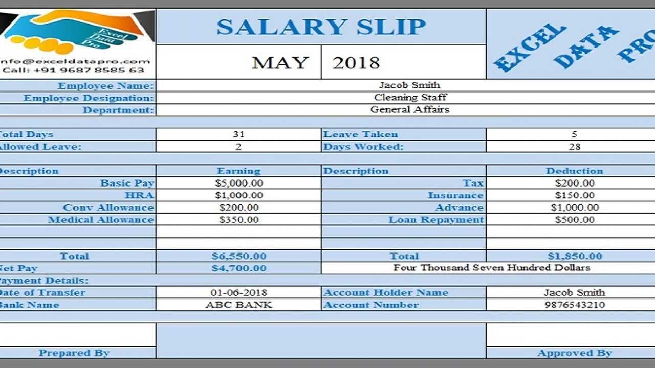 9 Ready To Use Salary Slip Excel Templates – Exceldatapro For Blank Payslip Template