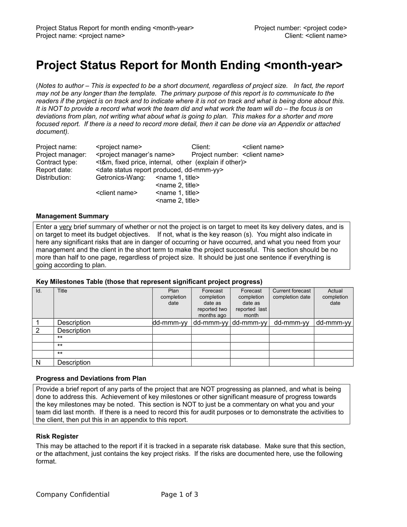 9+ Status Report Examples – Doc, Pdf | Examples Intended For Company Progress Report Template