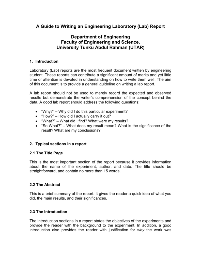 laboratory report writing