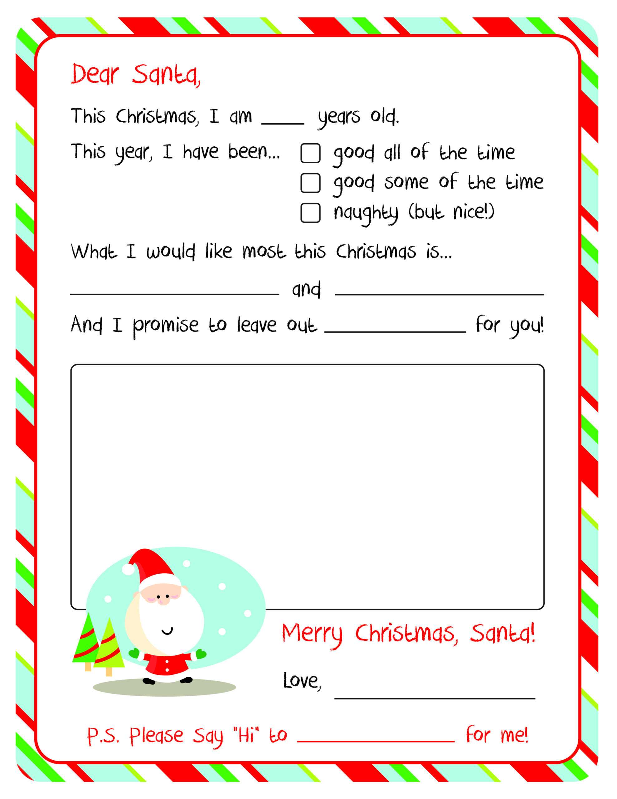 A Letter To Santa Template | Template Business For Letter From Santa Template Word